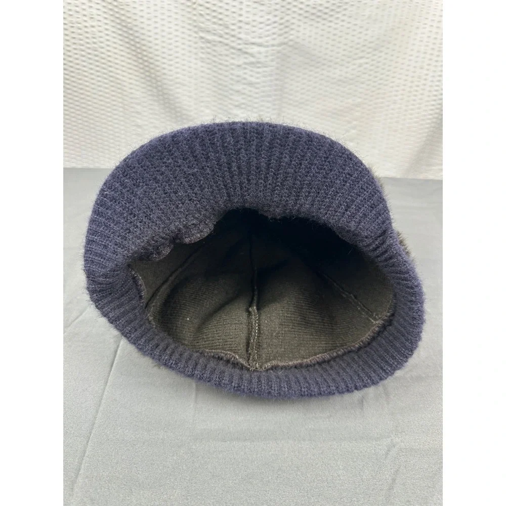 Vintage Dark Brown Mink Fur Hat Womens Pillbox Bucket Winter Cap One Size